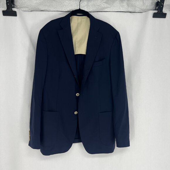 Angelo Nardelli | Size 44L Blue Blazer Super 130s Reda Fabric - Picture 1 of 12